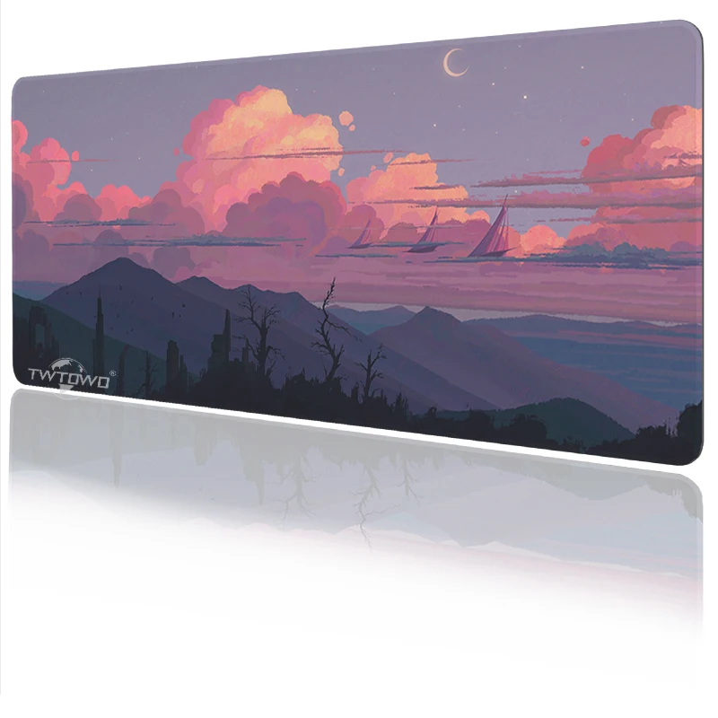 Pink Cloud Mouse Pad Gaming printon demand HD Home Computer Mousepad XXL keyboard pad Natural Rubber Office Non-Slip Computer