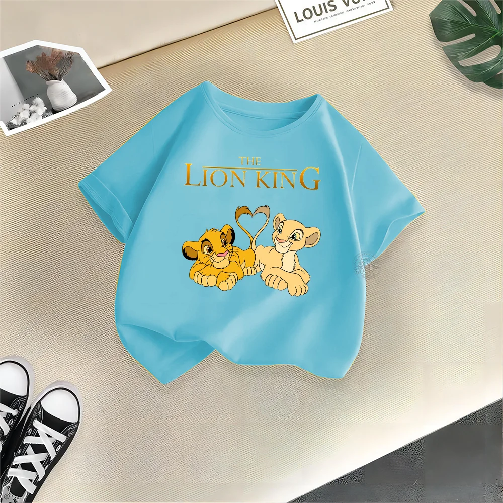 Disney can Lion King Summer creative printed clothing casual sports Cotton Baby T-shirt Boys girls crewneck T-shirt top