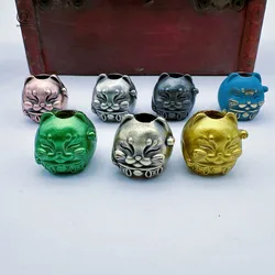 Lucky Cat Mascot Brass Knife Beads EDC Outdoor DIY Paracord Accessories Woven Lanyard Pendants Jewelry Umbrella Rope Hangings