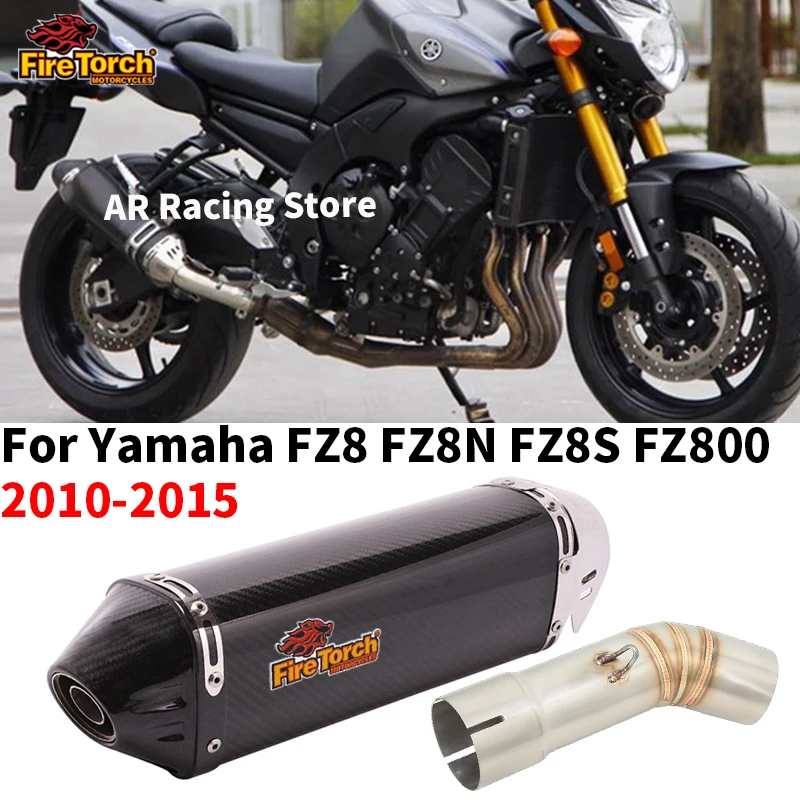 For Yamaha FZ8 FZ8N FZ8S FZ800 2010-2015 Full System Motorcycle Exhaust Muffler Escape Moto Removable DB killer Mid link Pipe