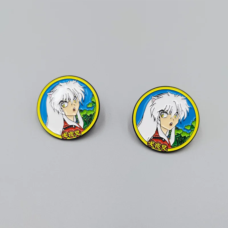 Anime Inuyasha Brooch Cartoon Character Enamel Pin Couples Badge Jewelry Accessory for Fans