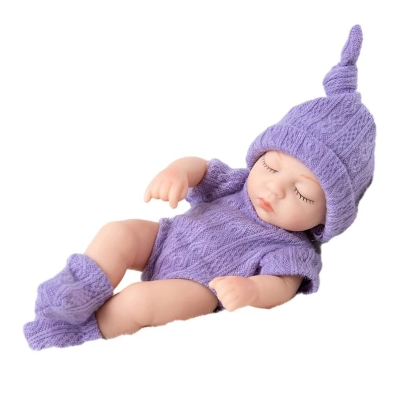 Q0KB 7in Dolls & Accessory Caucasian Doll Reborns Figurine เกมการเลี้ยงดู