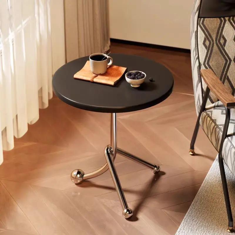 #Modern Creative Stainless Steel Frame Tea Table for Entry Home Restaurant Coffee Side Durable Metal