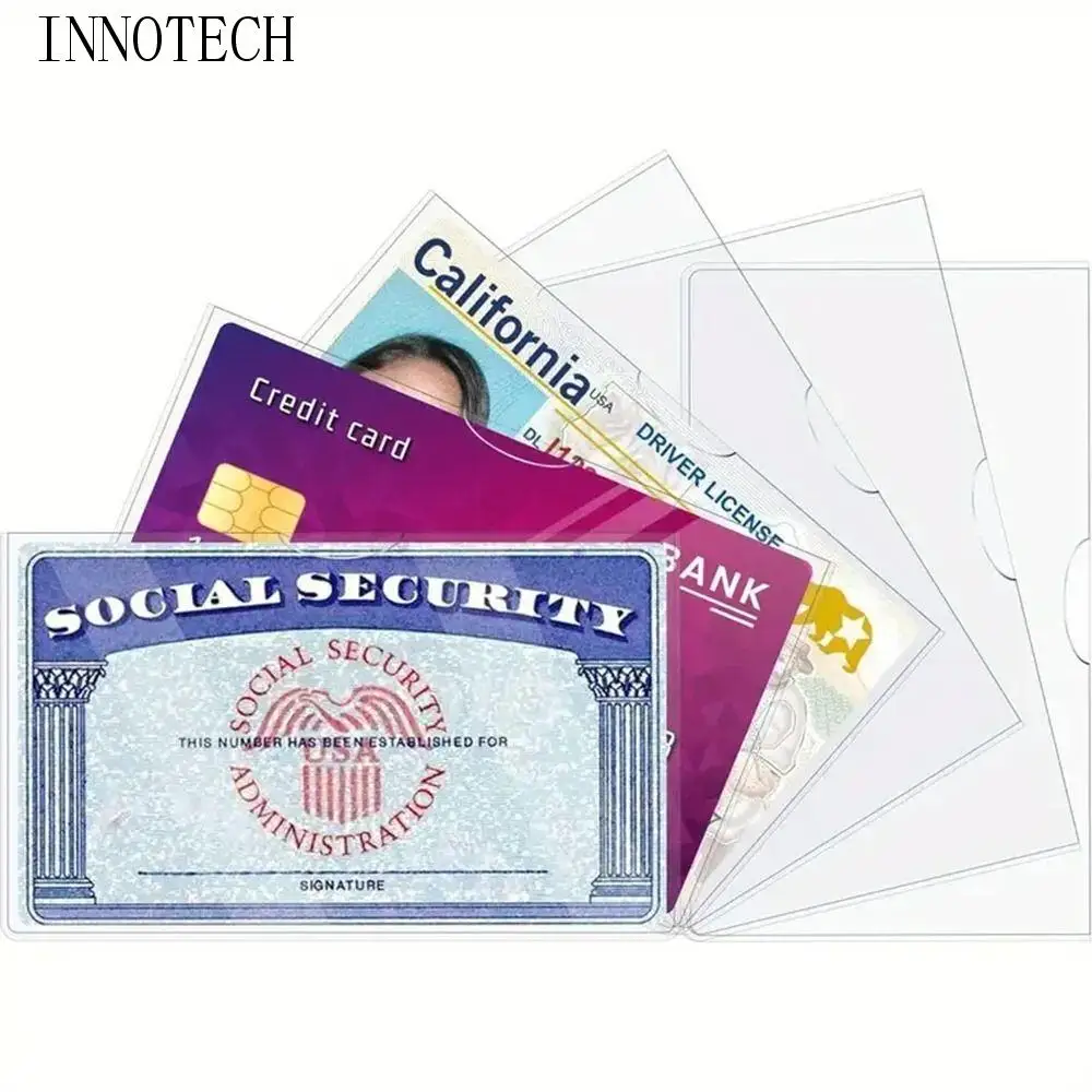 

Waterproof Social Security Card Protector Dustproof Clear Cover Credit Card Holder Easy to Insert Transparent Card Sleeves Daily