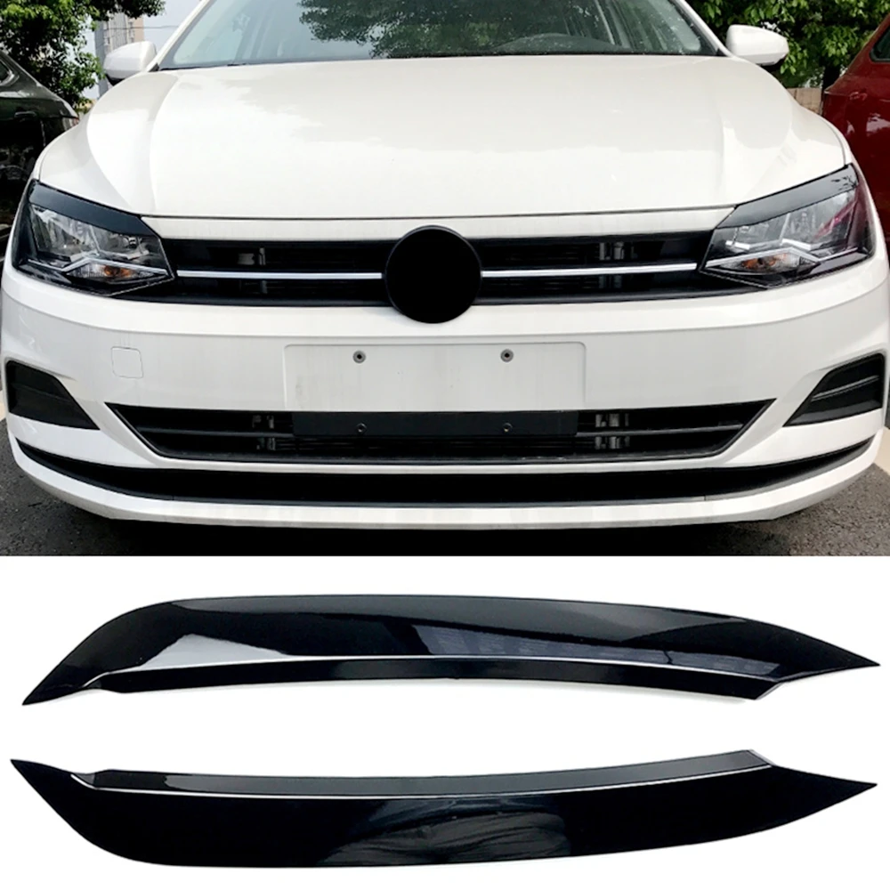

Car Accessories For VW POLO 2019 2020 MK6 MK 6 Headlight Eyebrow Head Lamp Light Trim ABS Sticker