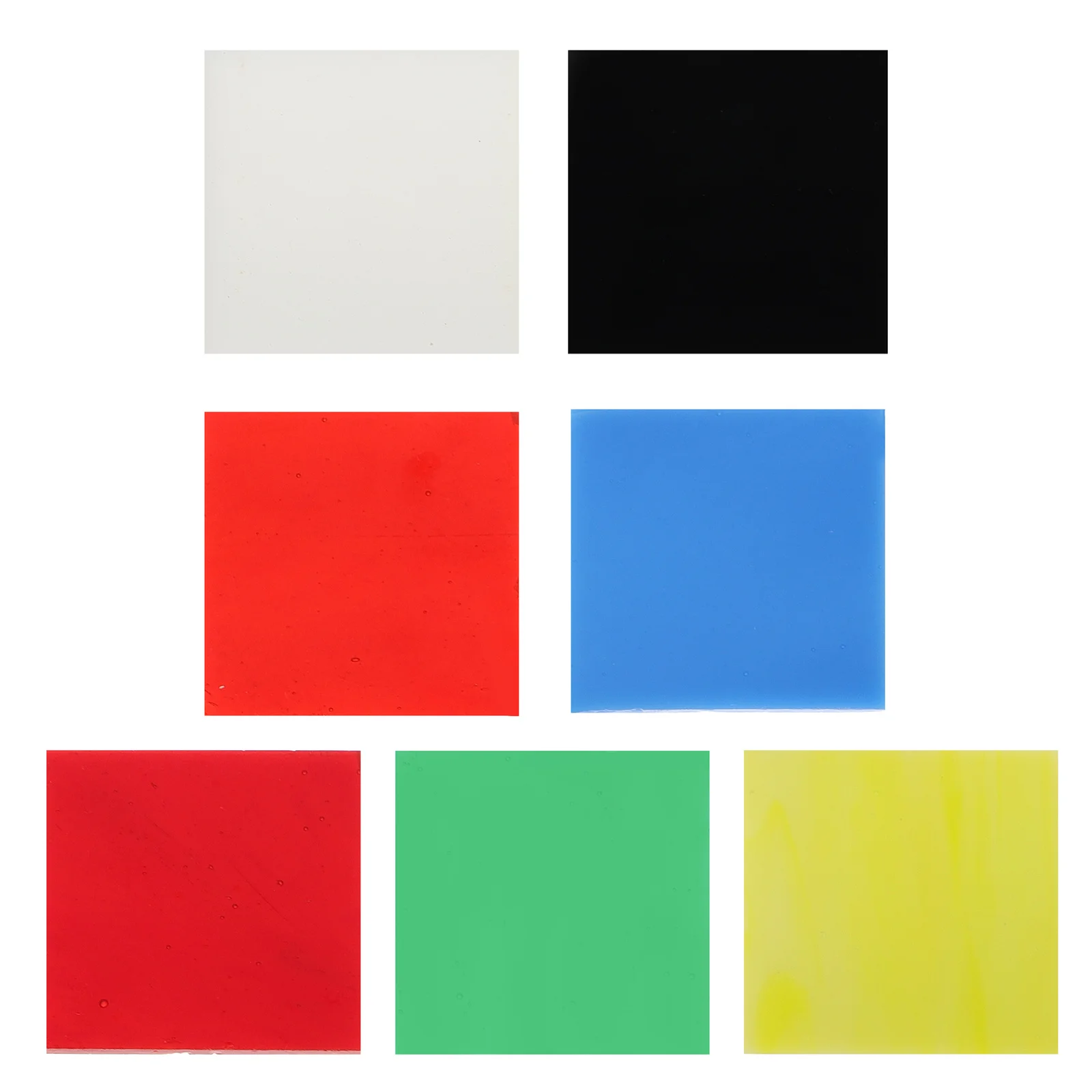 

7Pcs Fusing Glass Colorful Square Glass Sheet for Microwave Melt DIY Jewelry Kiln Fusing Supply Decorative Melt Sheet