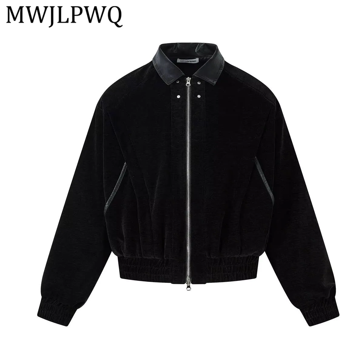 

MWJLPWQ American Street Style High-End suede Jacket Men's Lapel Long Sleeve Zipper Casual Coat 2026 Spring New For Men 21220