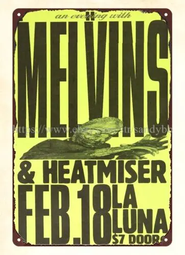 wall art 1990s The Melvins Heatmiser La Luna Concert Poster metal tin sign