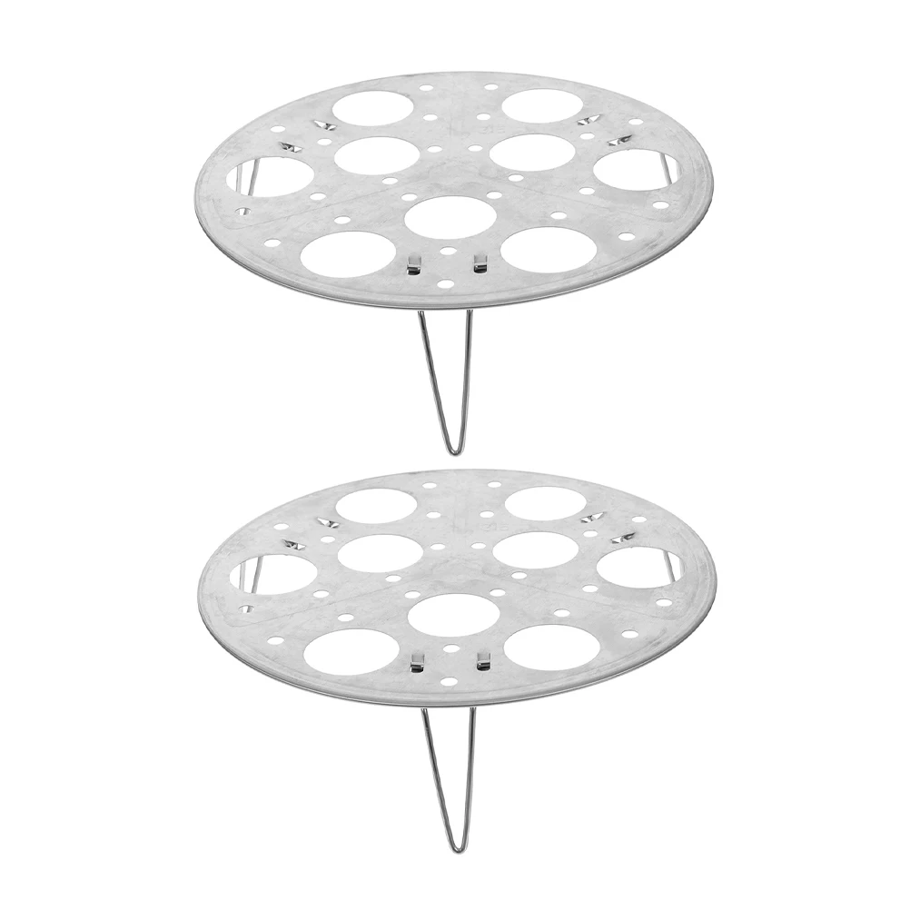 

2pcs 9-Hole Stainless Steel Egg Steamer Multifunctional Kitchen Steam Holder High-Foot Round Design Dishwasher Safe for Boiling