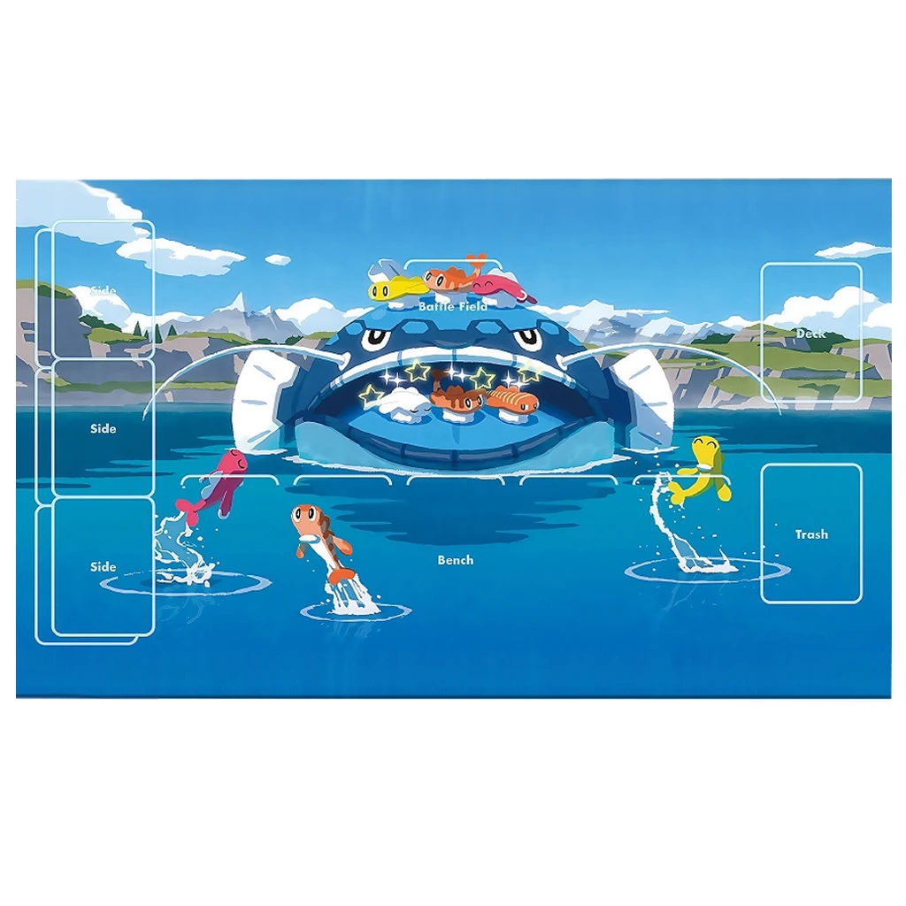 

600x350x2 мм Diy Dondozo Pokemon резиновый игровой коврик самодельный боевой коврик анимация PTCG противоскользящий коврик для карт для одного игрока коврик для мыши