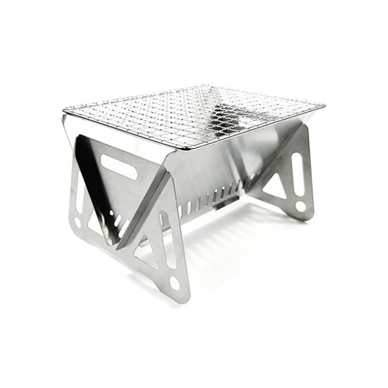 

Top-2 Models Portable Outdoor Folding Card Stove Stainless Steel Barbecue Stove Firewood Camping Supplies Charcoal Stove