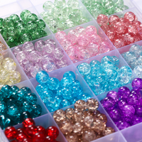 50/100pcs 8mm Glass Crackle Beads Loose Spacer Beads for Jewelry Making DIY Handmade Earrings Bracelets Necklace Accessories