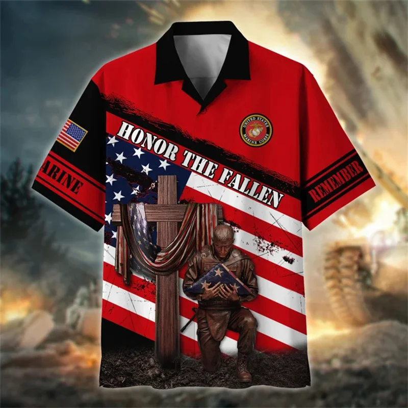 New Summer 3D Printed UNITED STATES Soldiers Armys Shirts Veterans Graphic Short Shirts For Men Vintage Cool Fashion Top Clothes