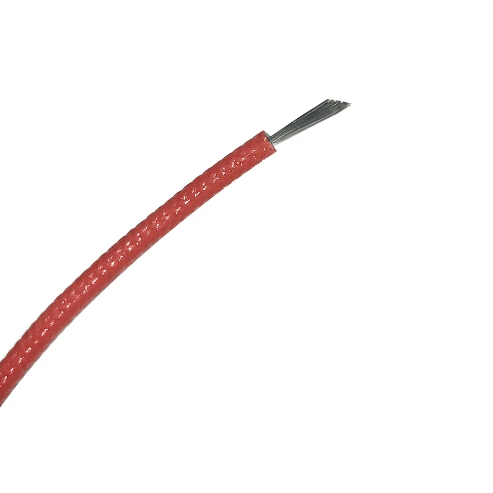 

ul3122 22awg Высокая температура Высокое давление 200 ° C Силикагель Стекловолокно Красная линия OD 2 мм Черный кабель