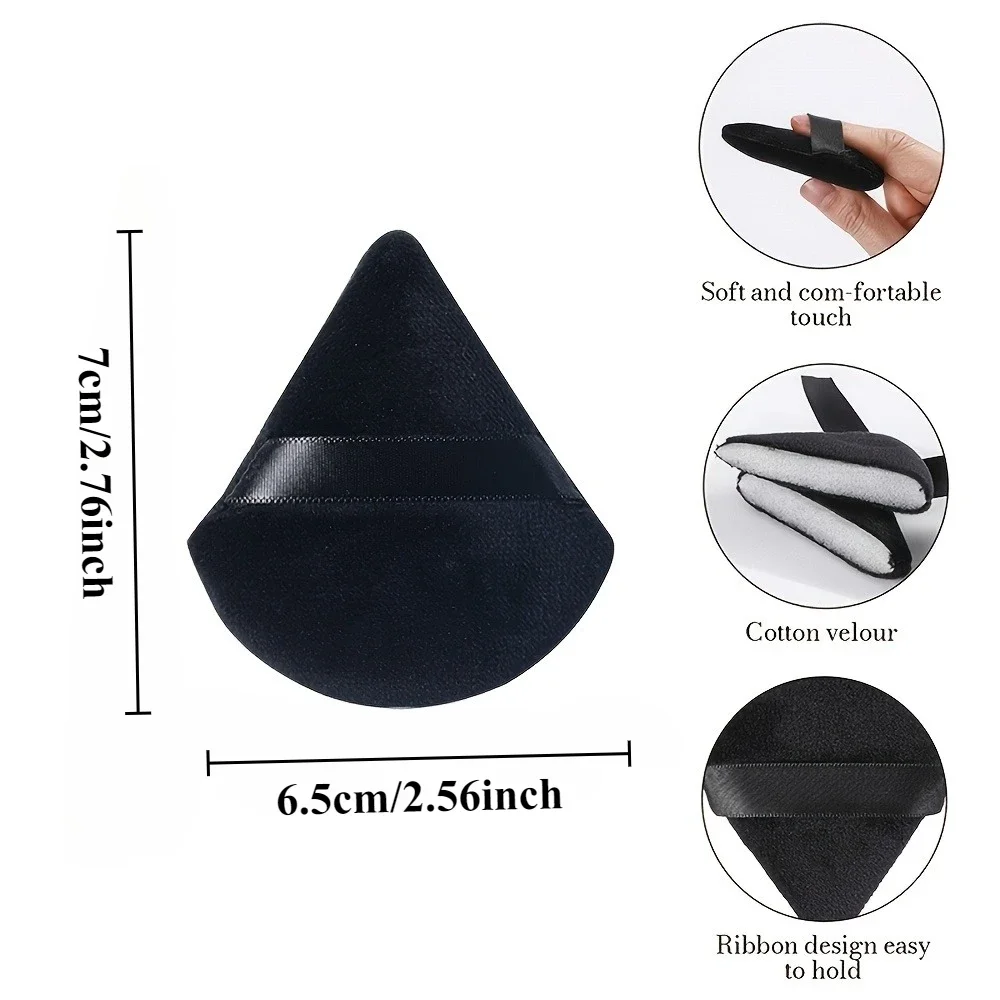 Triangular Makeup Sponge, Setting Powder Puff, Fan-Shaped Powder Puff, Finger Pad Powder Puff, Reusable Soft Plush Powder Puff