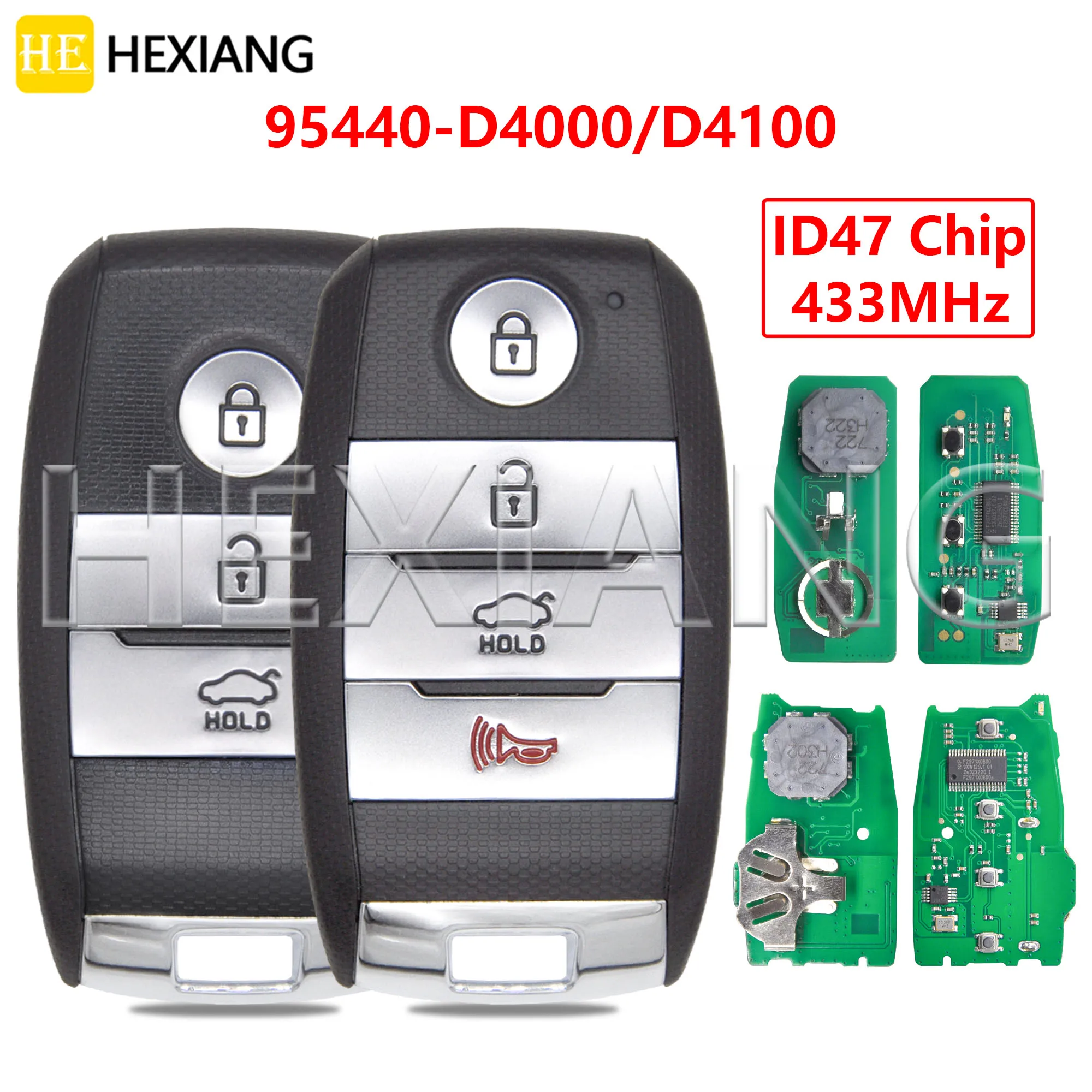 

HE 95440-D4000 95440-D4100 ID47 Chip 433MHz Keyless Go Car Remote Key For KIA Optima 2016 2017 2018 2019