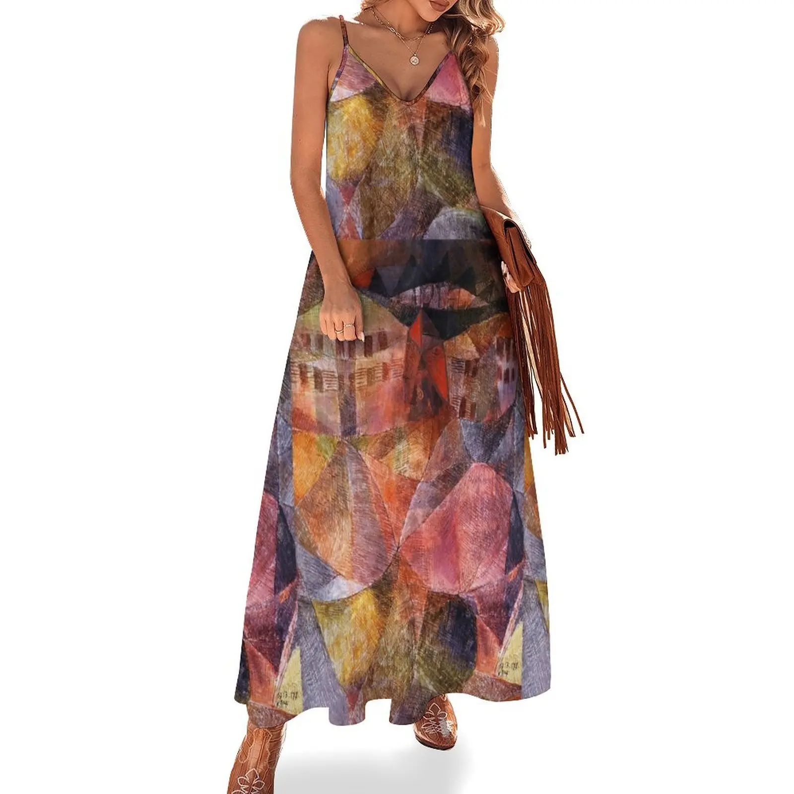 

Houses' Abstract painting by Paul Klee Sleeveless Dress women's elegant loose dresses Dress woman Dress