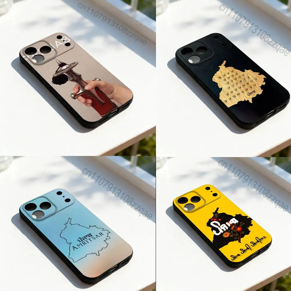 

Painting Punjab Map Art For iPhone 17,16,15,14,13,12,11,Pro,Max,Plus,E,SE4,Air,Mini Black Soft Cover Phone Case