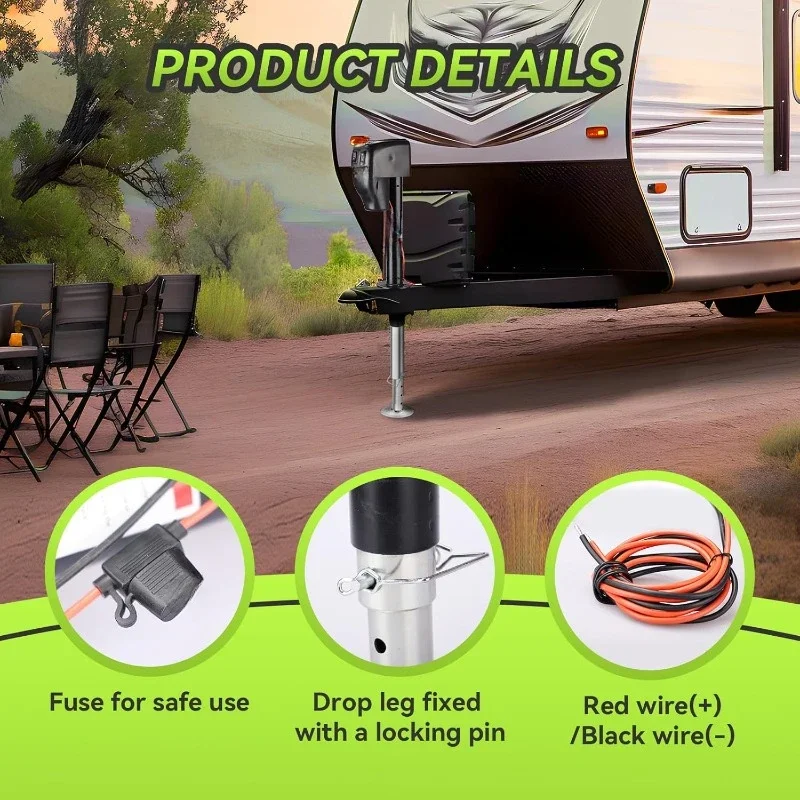 

Fast shipping.Electric A-Frame Trailer Jack up to 5000-5500lbs Heavy Duty RV Electric Power Tongue Jack with Accessories Manual