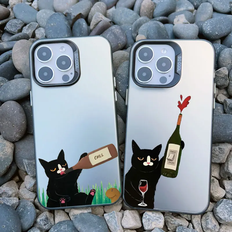 Luxus Szene Schöne Katze Spielen Spaß Telefon Fall Für iPhone 13 12 11 Pro max Mini 15 14 Plus Pro Max Stoßfest Laser Zurück Abdeckungen