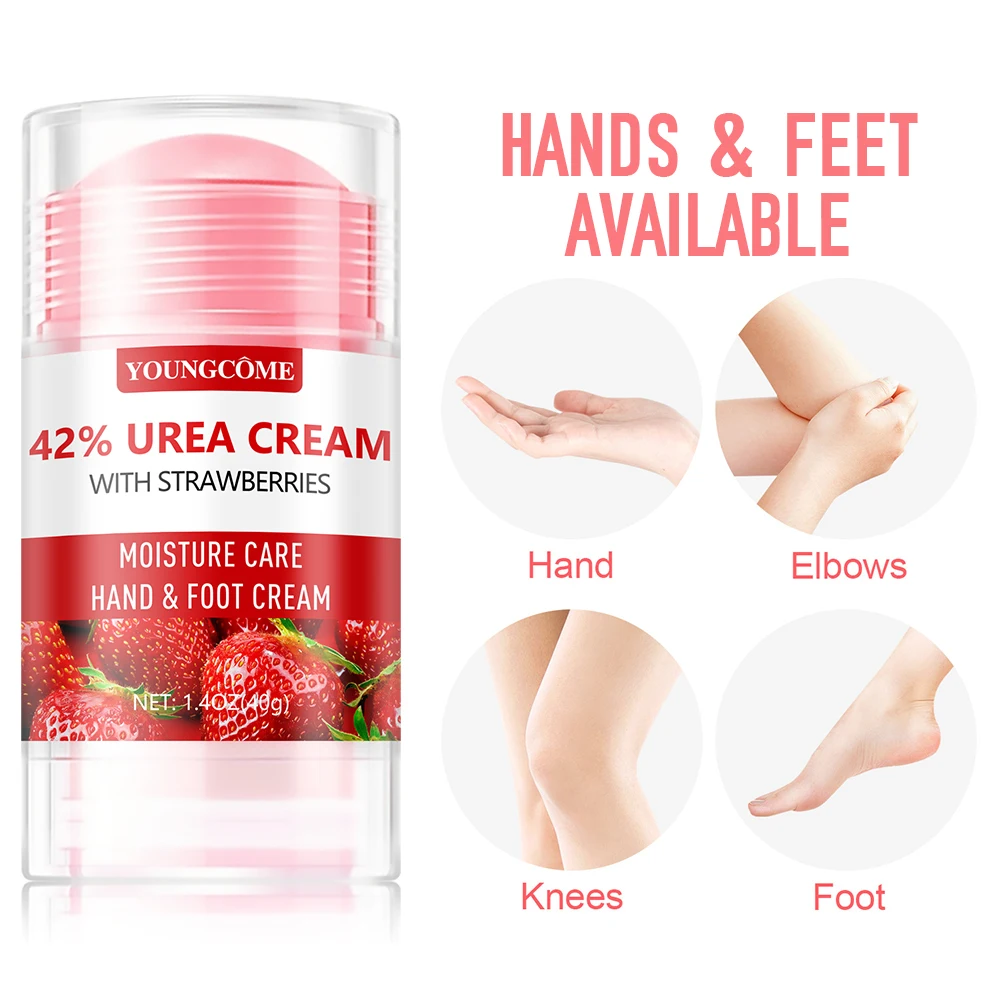 Creme de ureia morango mão pés creme evitar secura rachaduras das mãos e dos pés hidrata profundamente esfolia calmante cuidados com a pele