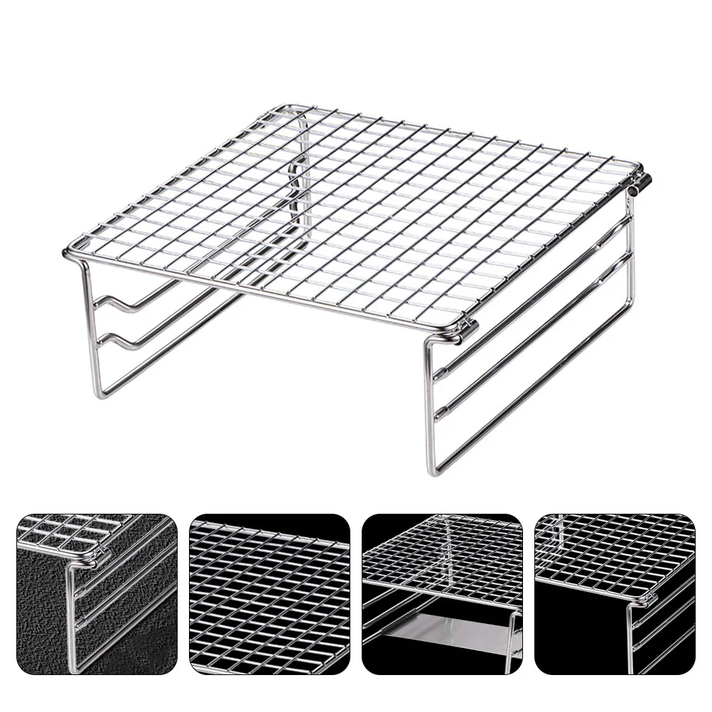 

1pc Folding Campfire Grill Stainless Steel Barbecue Rack Portable Camping Grill for Skewers Steaks Vegetables