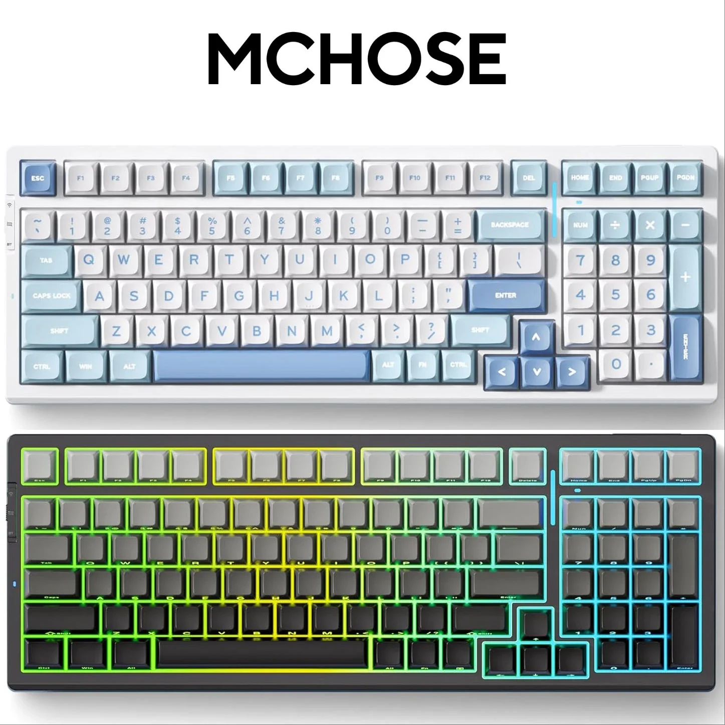 MCHOSE G98 Pro Customized Mechanical Keyboard 1ms Low Latency Gasket Structure 8000mAh Tri-mode BT 2.4g Wireless Hot-swappable