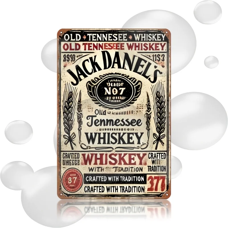 Vintage Iron Tin Sign Old Tennessee Whiskey Retro Wall Art, 20.32x30.48 cm, Multipurpose Use, No Electricity Required, with Hang