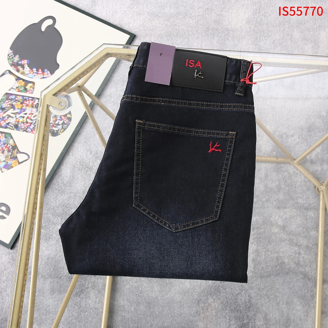 BLLIYOSS Jeans Thick Cotton Men 2025 Spring Summer New Comfortable Casual Elastic High Quality Size 30-40 Straight long pants