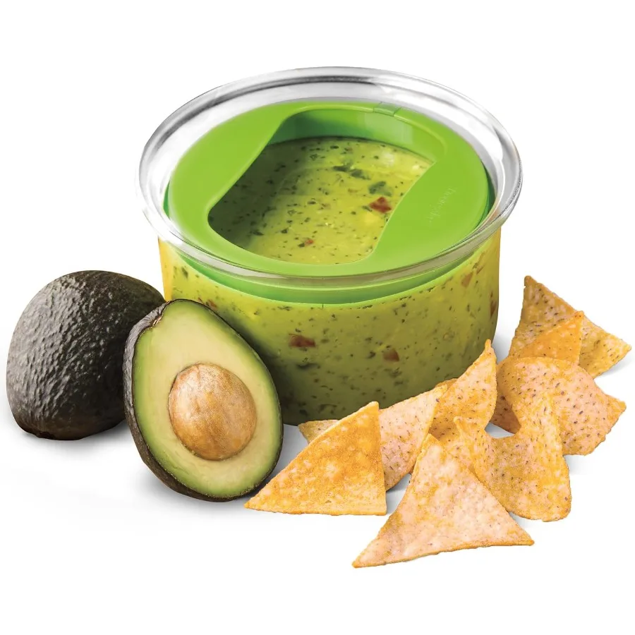 ProKeeper Fresh Guacamole Contenedor de almacenamiento de cocina de plástico con tapa hermética verde para Guacamole y almacenamiento de alimentos Ideal para Ke