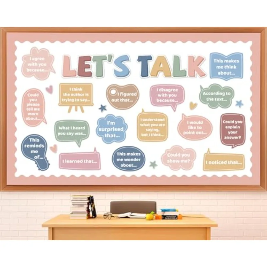 Speech Therapy Bulletin Board Set Conversation Starters Classroom Decor Educational Talk Paper Cutouts for Back to School Eleme