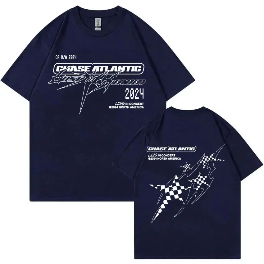 Koszulki zespołu rockowego Chase Atlantic Lost in Europe and UK Tour Męskie Koszulki Hip Hop Vintage Oversized Bawełniane Koszulki Gotycka Odzież Uliczna