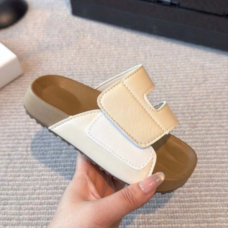 Korean Style Casual Girls Thick Sole Flip Flops Outdoor Beach Sandals 2026 Summer