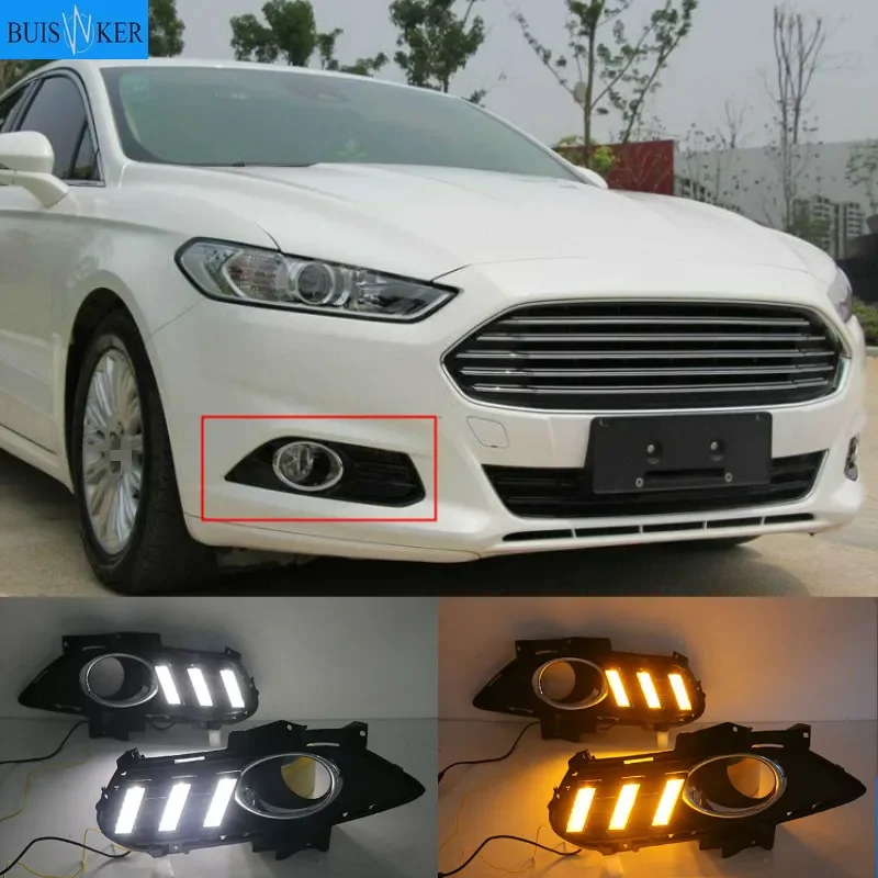 

For Ford Mondeo Fusion 2013 2014 2015 2016 Yellow Turning Signal Relay Waterproof Car DRL Lamp LED Daytime Running Light