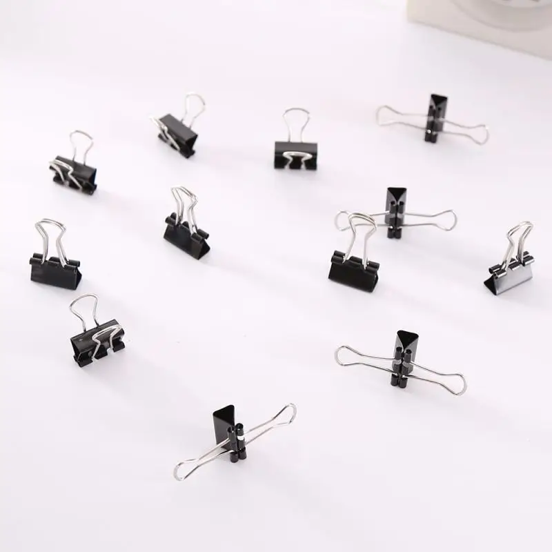 1~5PCS Paper Clip Black Metal Binder Clips File Binder Clips Office School Stationery Paper Document Clips Grip Clamps 60mm
