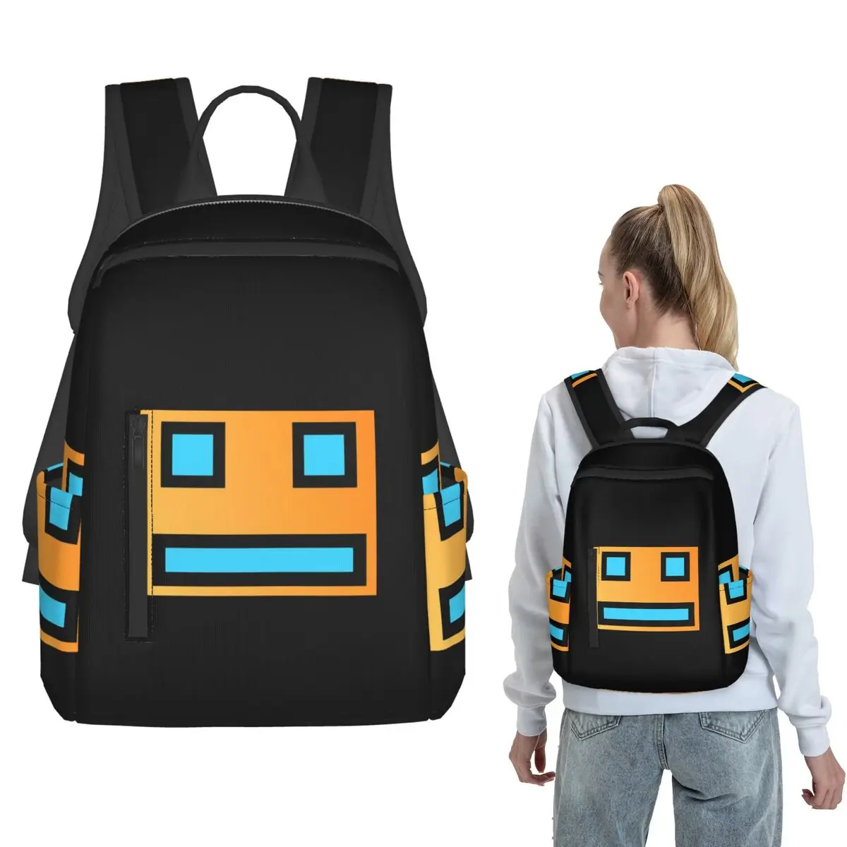 Geometry Cube Gaming Dash Backpack Large Capacity Boys Girls BookBag School Bag Shoulder Bags for Men Women