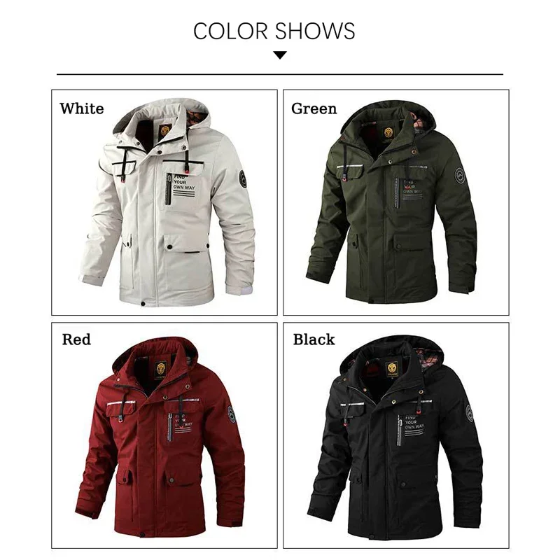 BROWON ماركة في الهواء الطلق جاكت مزود بغطاء للرأس رجالي 2025 جديد الخريف الشتاء الدافئة سميكة سترات صوفية الذكور مصدات الرياح الملابس رجل