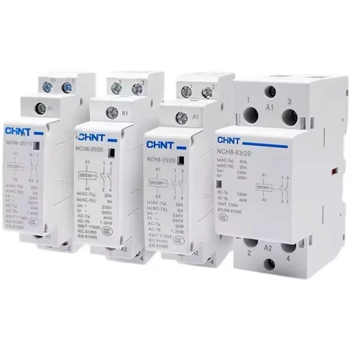 CHINT NCH8 20A 25A 40A 63A 1NO 1NC 2NO 2NC 4NO Din Rail hogar MIni contactor de CA 220V 230V 400V 63/22 63/40 40/40 40/22 2P 4P