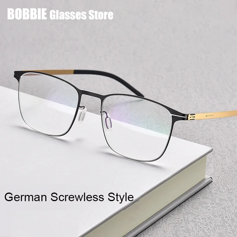 Eyewear Germany Screwless Ultra Light Square Glasses Frame uomo donna occhiali da vista Brand Designer Business Style 2024 New Fashion