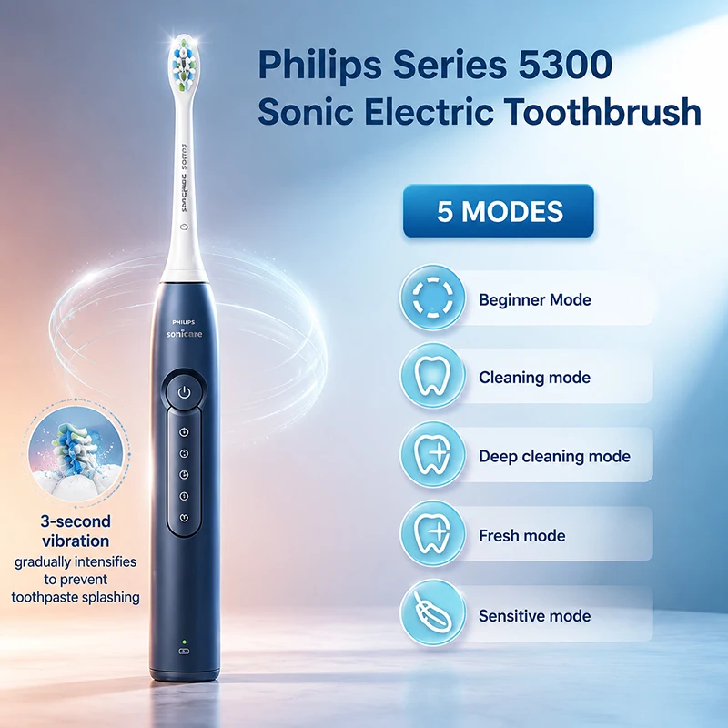 Philips HX5181 Electric Toothbrush 5-minute Timer With 5 Modes Waterproof Rechargeable Oral Cleaning Gift For Valentine's Day