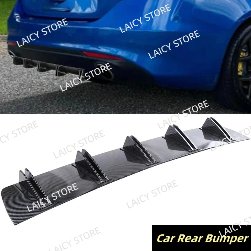 

LAICY For A-lfa Romeo Giulia Car Rear Diffuser Shark Fins Bumper Splitter Chin Spoiler Lip Shunt Rear Bumper Lip Black