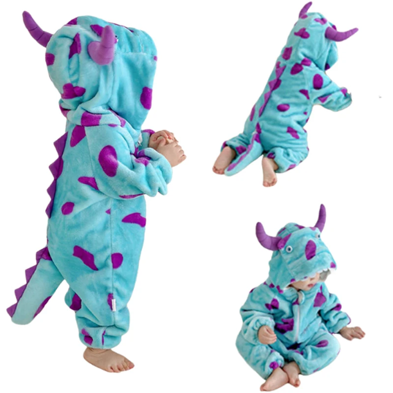 Newborn Bebes Boy Girl Clothes Sully Romper Blue Warm Onesie Baby Halloween Cow Costumes Cartoon Toddler Outfit Cute 0-3 Years