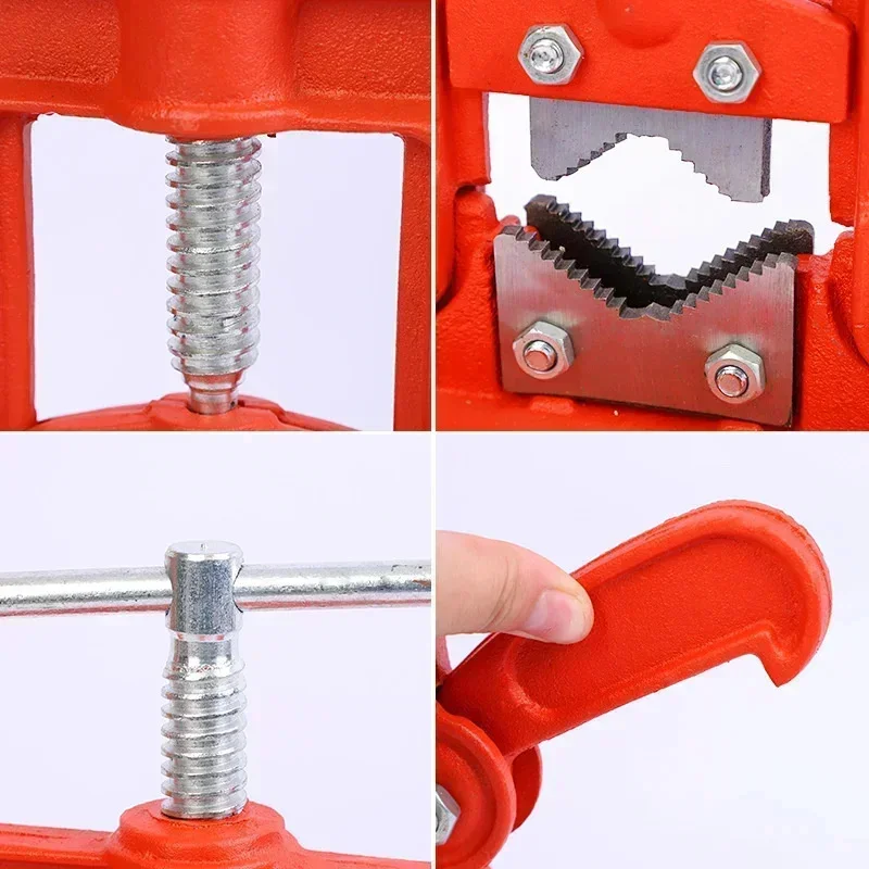 2# Heavy Duty Water Pipe Tongs Heavy Duty Pipe Bench Vice Pressure Tongs Manual Pipe Clamping Gantry Frame Tongs