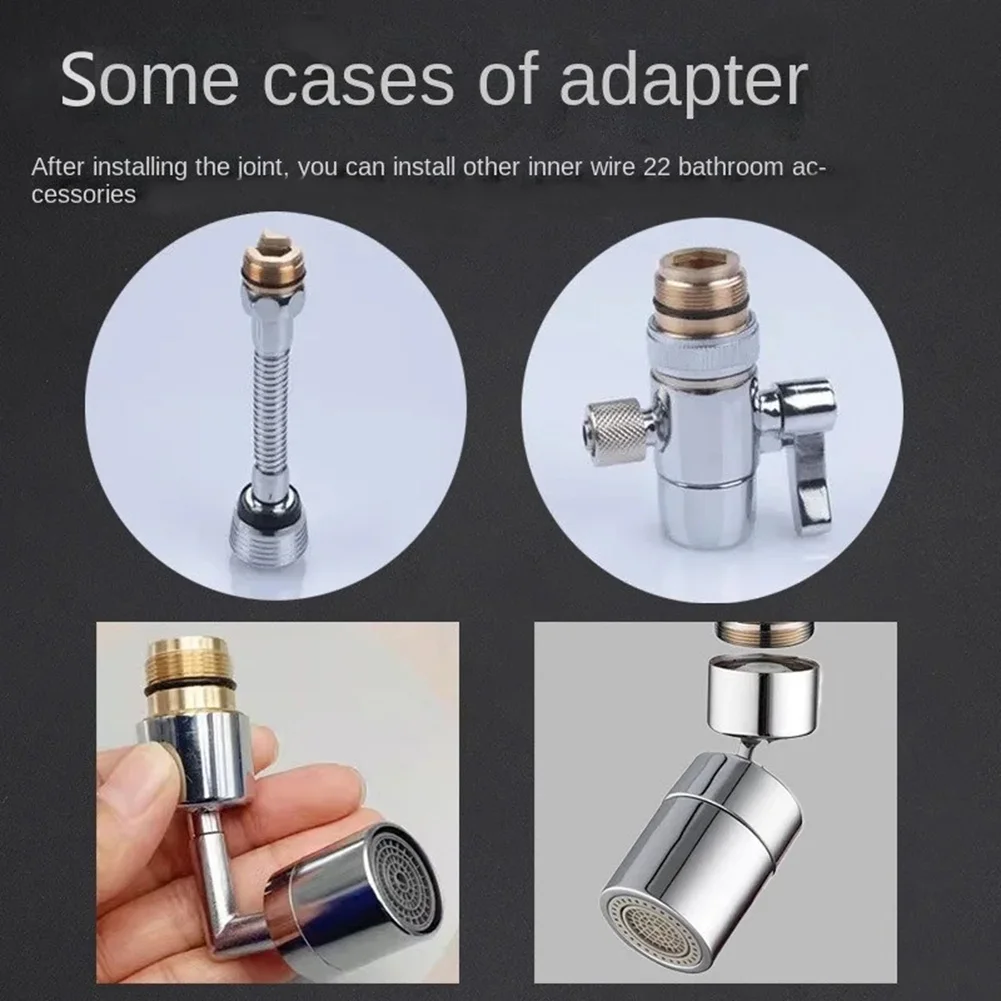 For Kitchen Faucet Aerator Copper Adapter Kit 4PCS with G1/2 G3/4 Male Thread to 22mm Female Thread Conversion