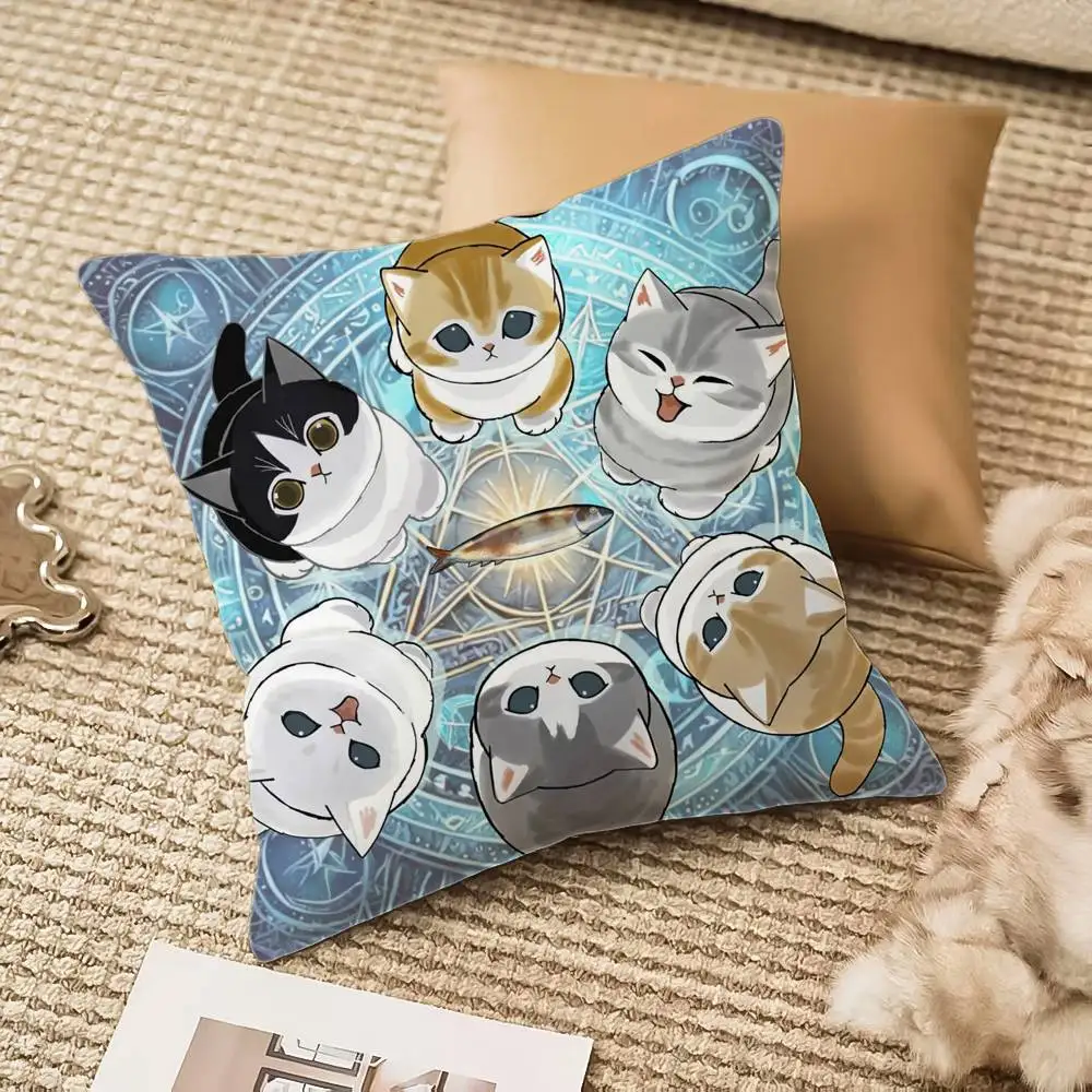 Luxury Cute mofusand cat Pillow Case Anti-dustmite Invisible zipper Sofa Bed