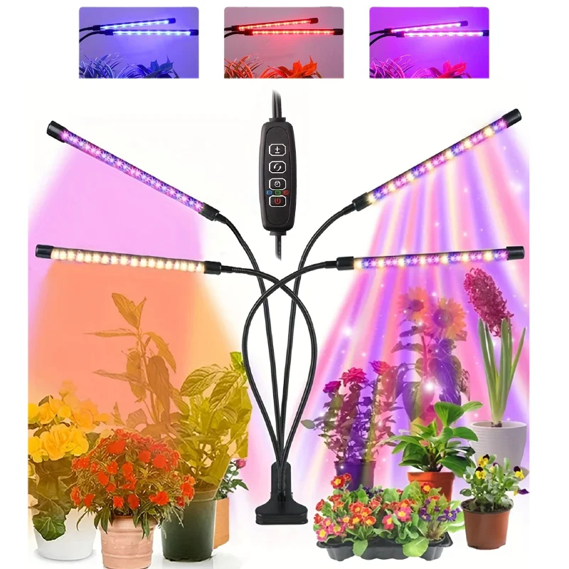 Dimmable LED Plant Grow Light USB Full Spectrum Clip Phytolamp 5V Growth Lamp for Indoor Greenhouse Flower Seedling Potted Plant