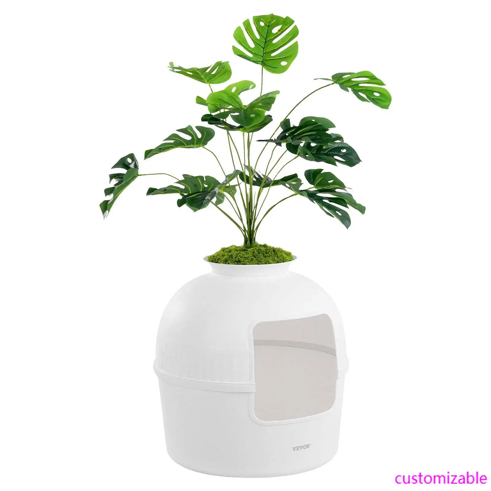 

Odor-Free Plant Cat Litter Box Hidden Cat Litter Box with Artificial Plant