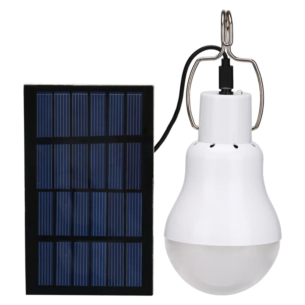 Camping Hiking Tent Light Solar Powered Shed Light Bulb LED Solar Pendant Light Hang Up .3W Lamp Hooking Chicken Coop