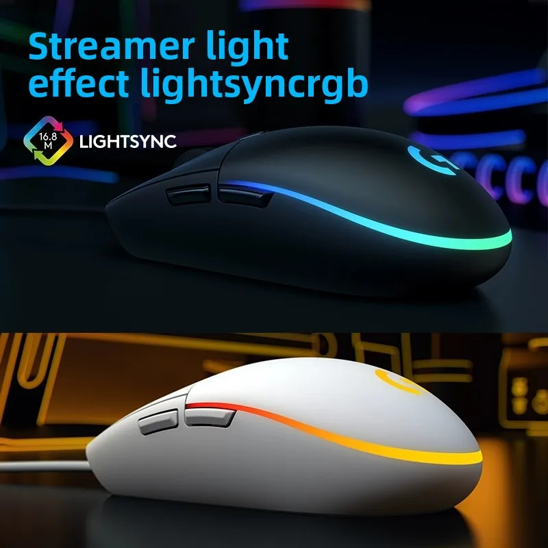 لوجيتك (G) G102 ماوس ألعاب RGB تصميم خفيف الوزن 200-8000 ديسيبل متوحد الخواص G102 الجيل الثاني ماوس كمبيوتر مريح #2