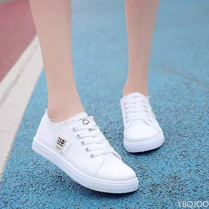 أحذية قماشية متعددة الاستخدامات للسيدات أحذية مريحة غير رسمية جديدة أحذية رياضية بيضاء مسطحة خفيفة الوزن أحذية رياضية نسائية Zapatos Mujer #2